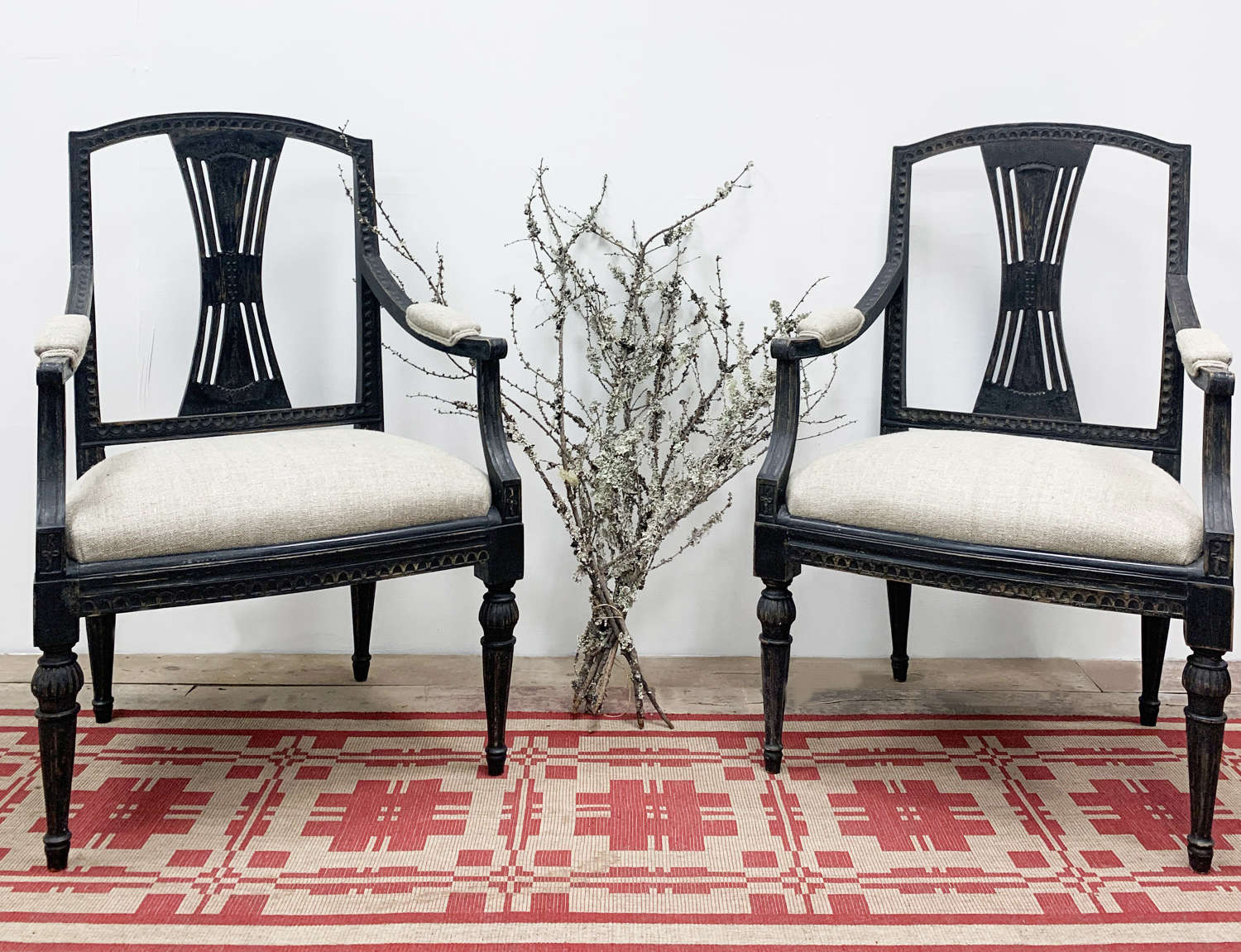 Pair of late 19th c Swedish Armchairs with original Paint- circa 1890