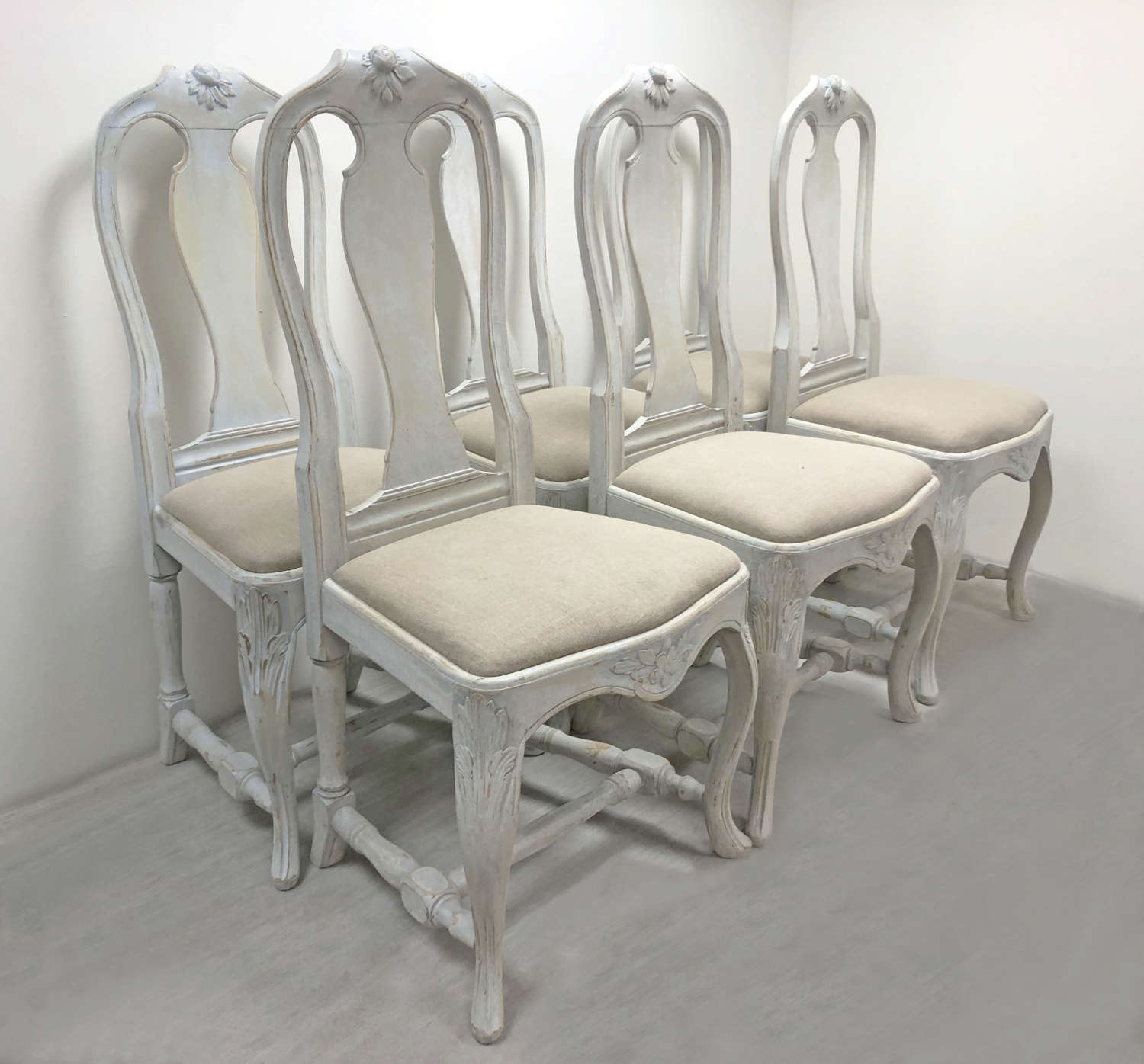 Set 6 19th c Gustavian-style Dining Chairs - circa 1890
