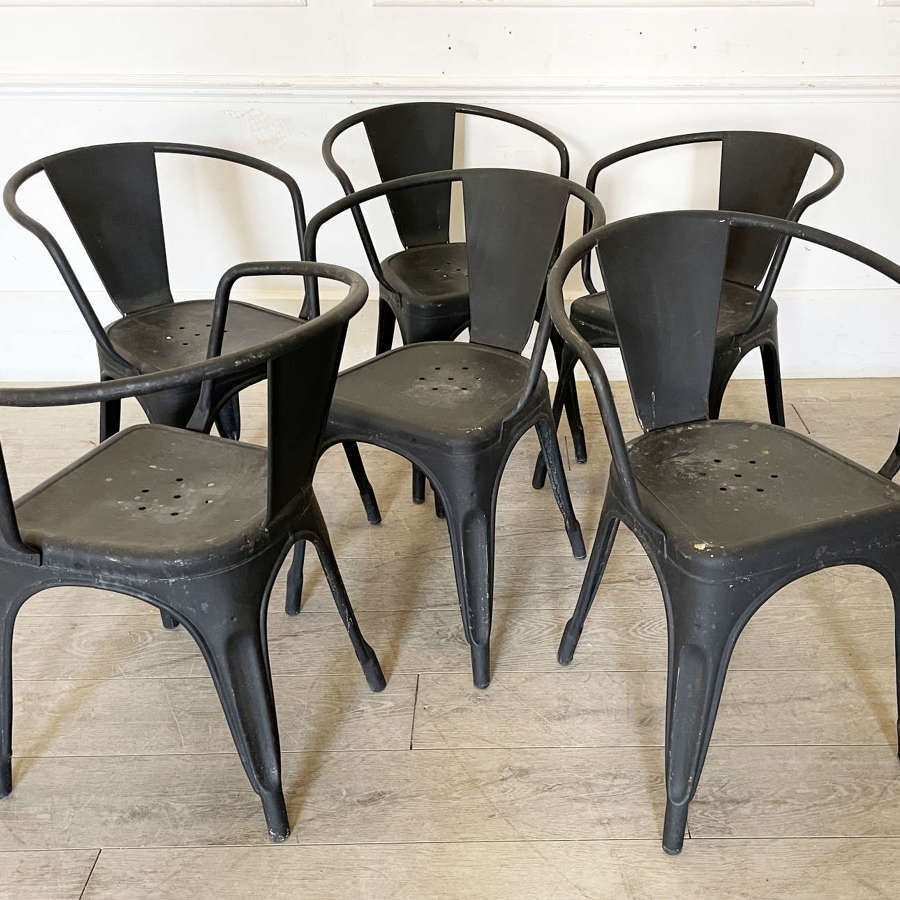 Set of 6 20th c French Tolix Chairs - circa 1930