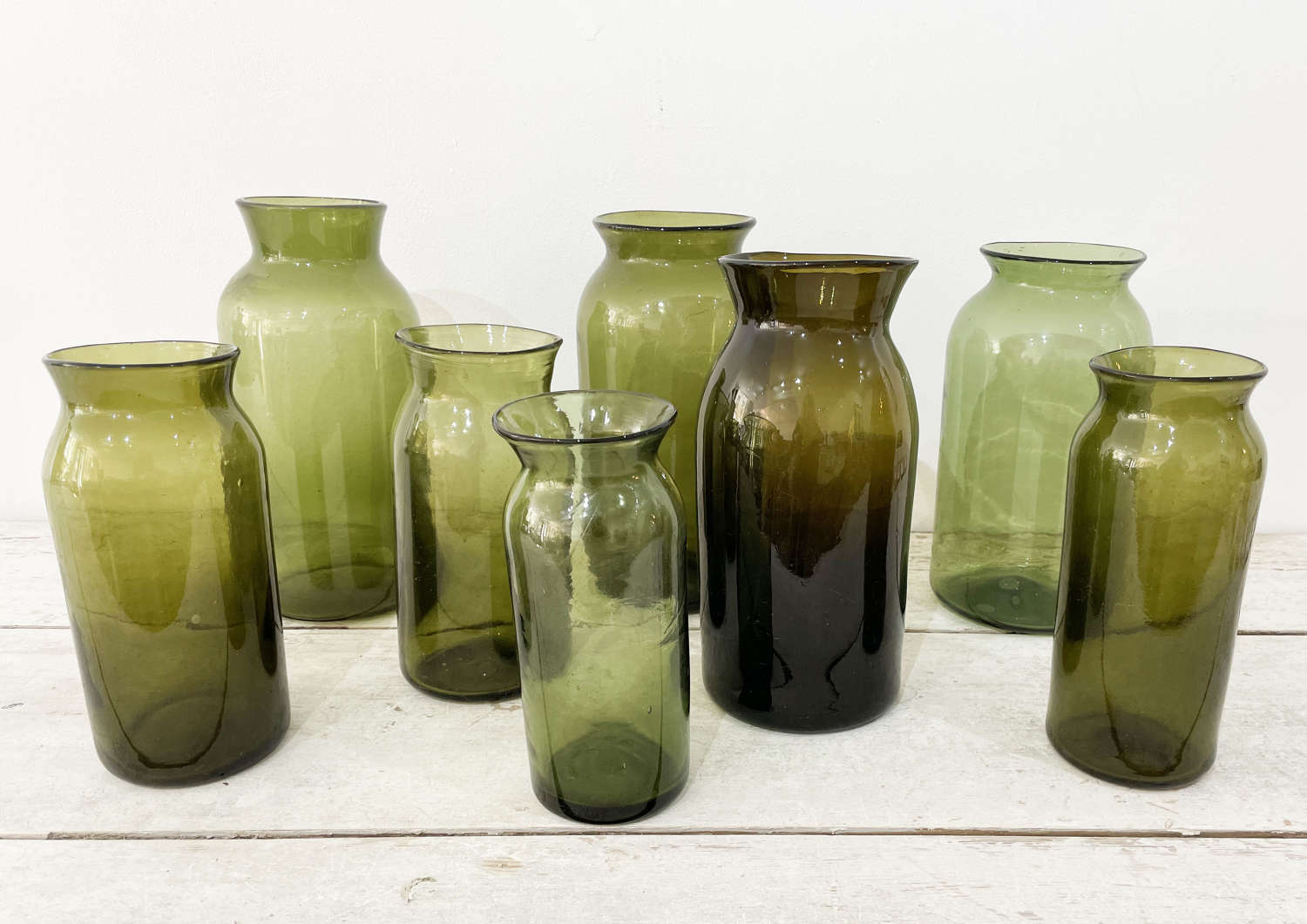 Collection of early 19th c French Glass Jars - circa 1820