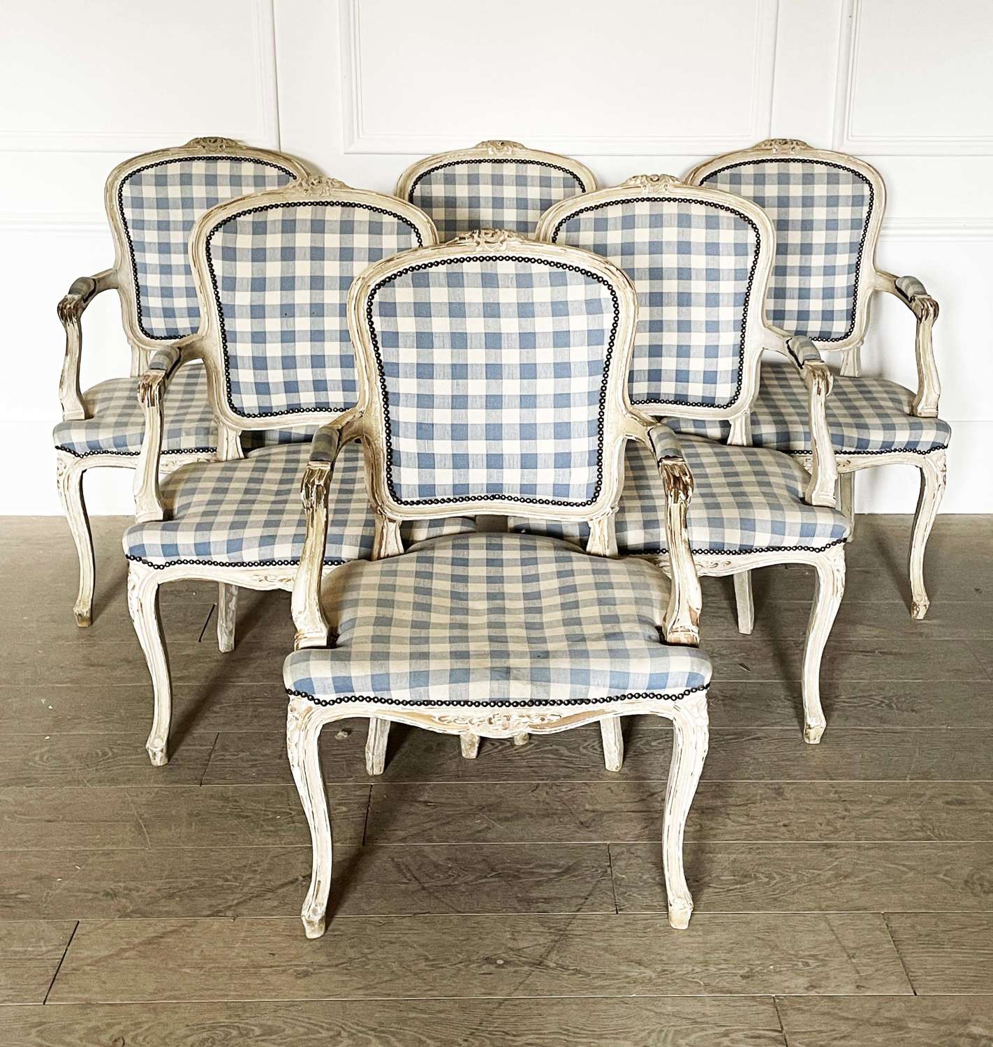 Set of 6 French 19th c Bergeres Armchairs - circa 1870