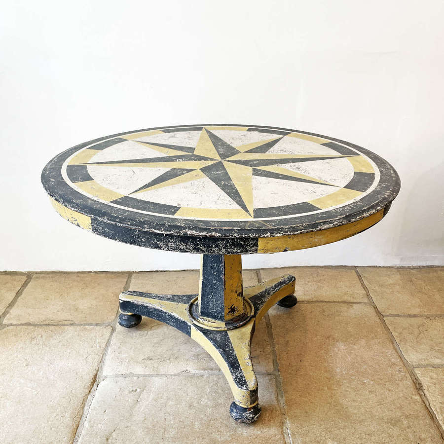Round tilt-top English Table with paint finish - 1830