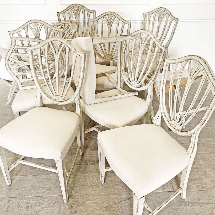 Set of Ten 19th Century Swedish Dining Chairs - circa 1860