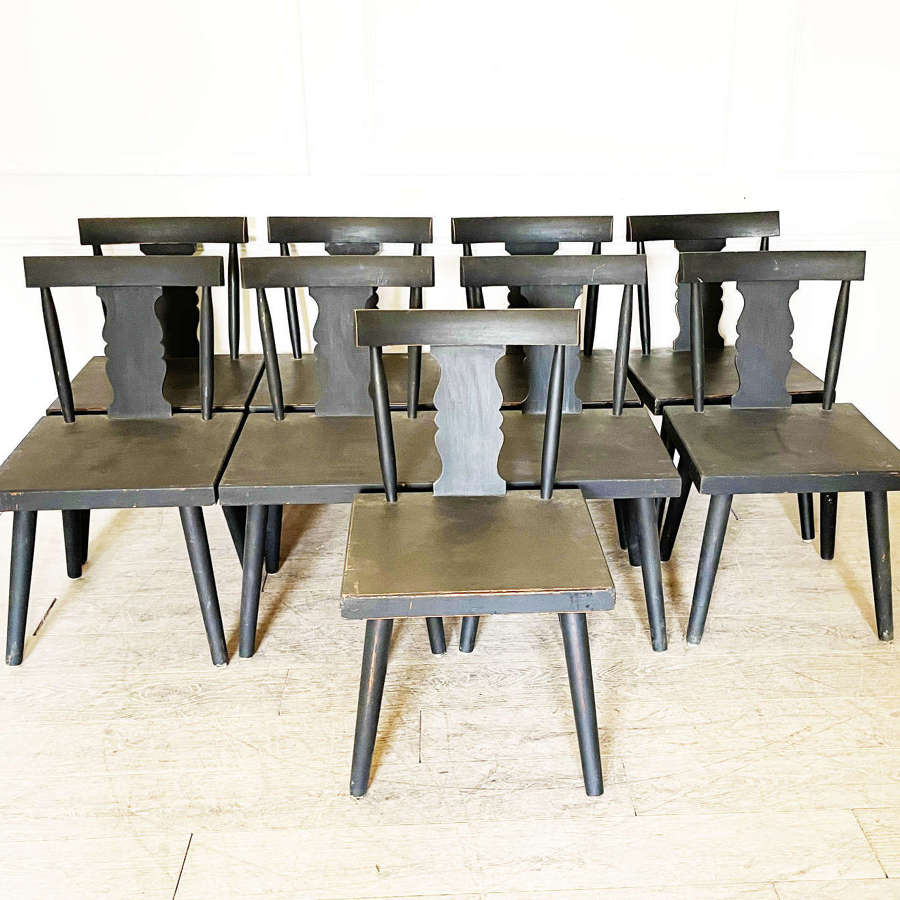 Set of Eight 20th Century Swedish Black 'Folke' Dining Chairs