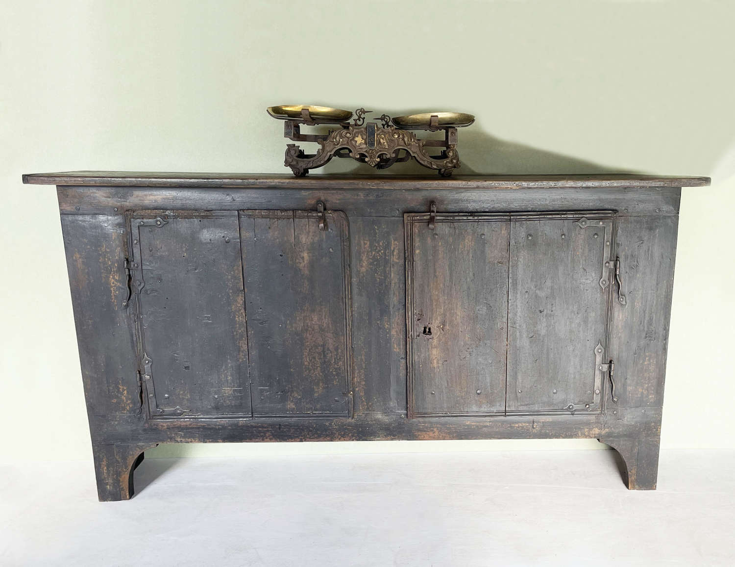 18th century French Enfilade with original black paint. Circa 1750
