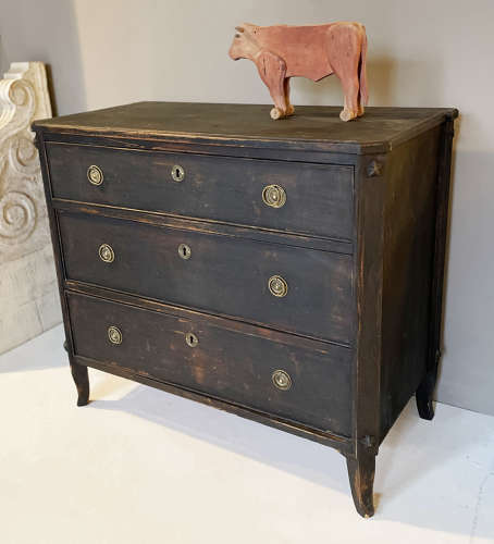 Early 19th c swedish Black Commode - circa 1840