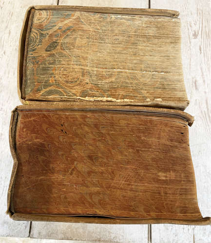 2 huge volumes of Websters Dictionary - Printed 1942