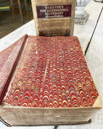2 huge volumes of Websters Dictionary - Printed 1942