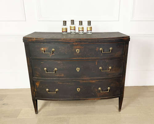 19th c Black Swedish Chest of Drawers - c 1820