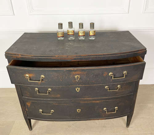 19th c Black Swedish Chest of Drawers - c 1820