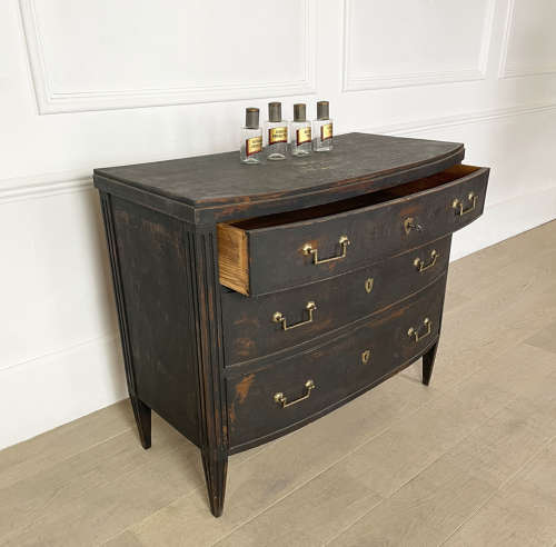 19th c Black Swedish Chest of Drawers - c 1820