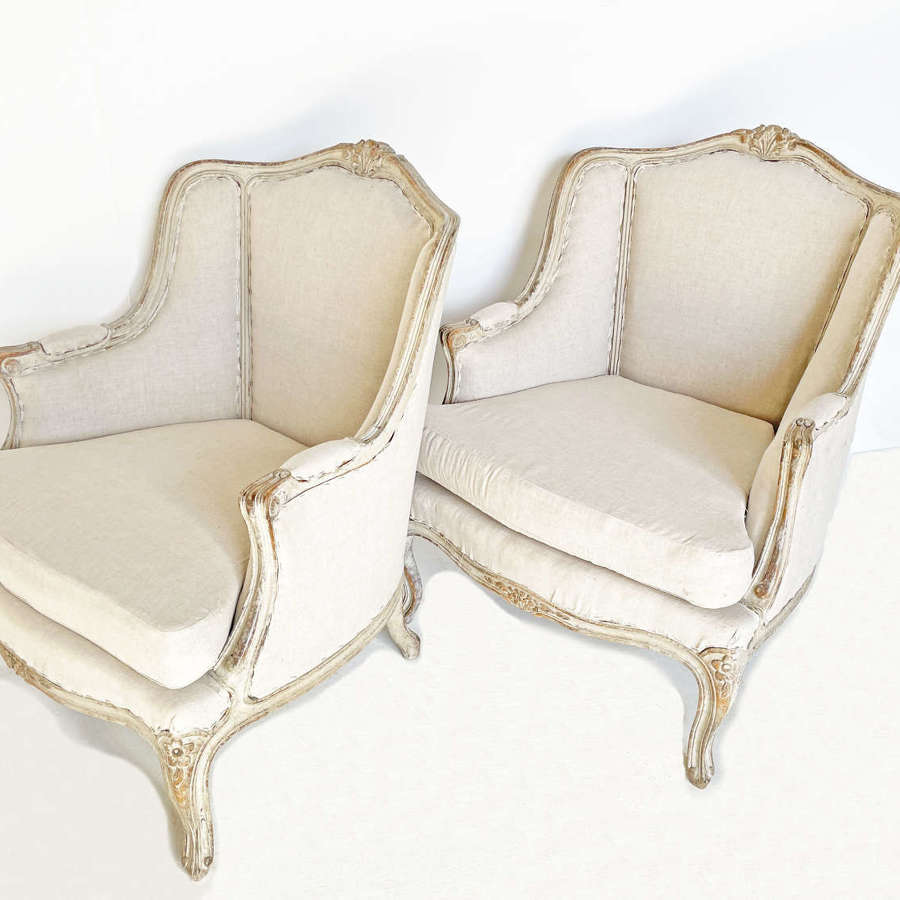 Pair of 19th c Swedish upholstered Armchairs - circa 1880