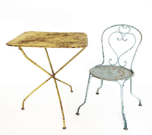 Small 20th c French Yellow Iron Table circa 1930
