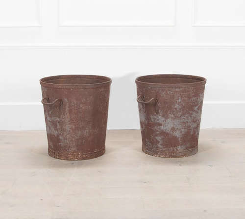 Large Pair of 19th c French Iron Urns - circa 1890