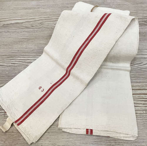 Bundle of 9 French Linen T-Towels - circa 1940