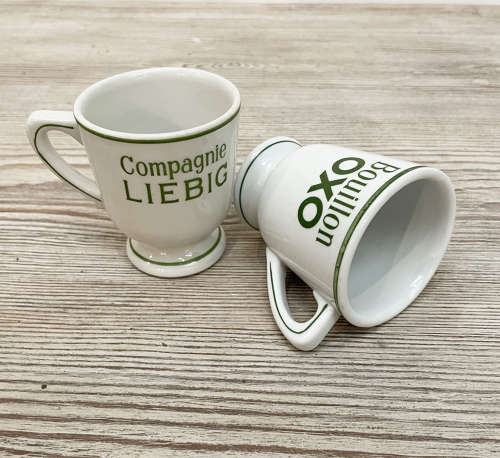 Pr. 20th century French Oxo Mugs