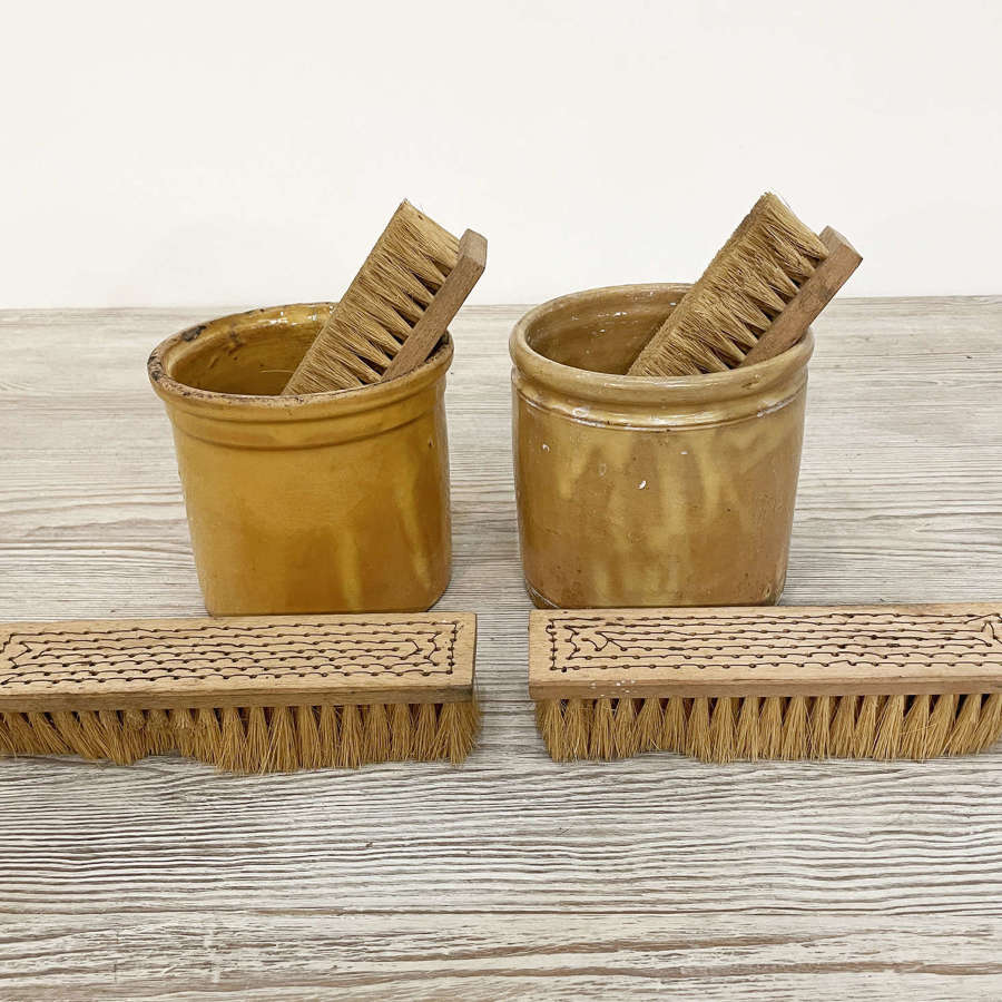 2 French Medium Sized Yellow Jars - c 1880