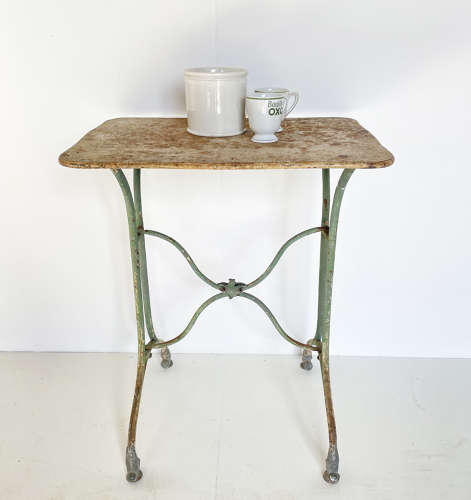 Small 19th c French Art Nouveau Iron Table - c 1880