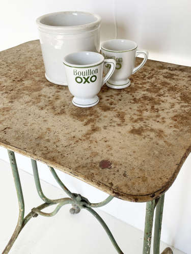Small 19th c French Art Nouveau Iron Table - c 1880