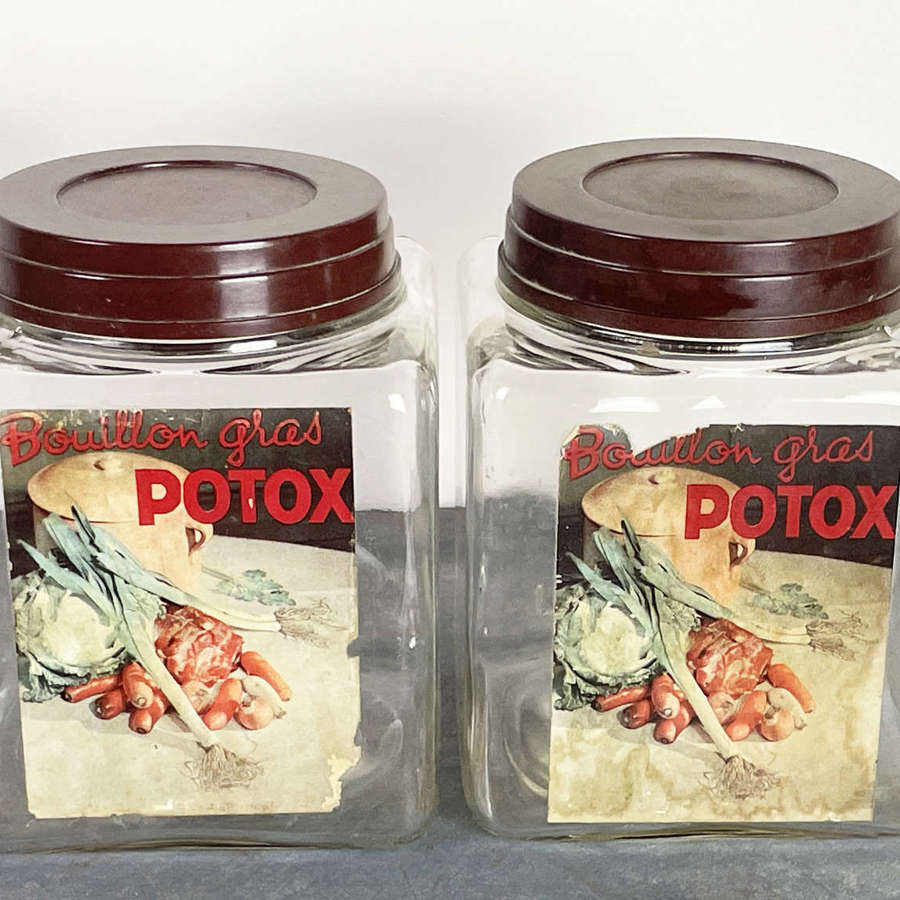 Pair of old French Potox Jars - c 1940