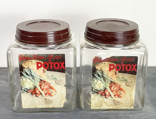 Pair of old French Potox Jars - c 1940