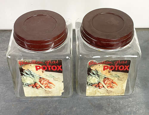 Pair of old French Potox Jars - c 1940