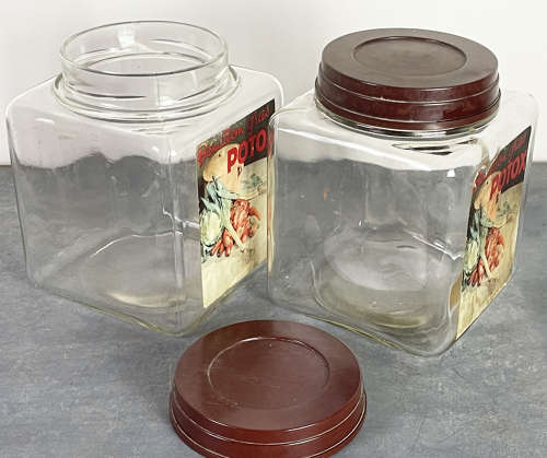 Pair of old French Potox Jars - c 1940