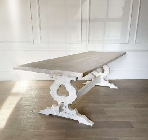 Swedish 20th c Stretcher Base Dining Table - c 1970