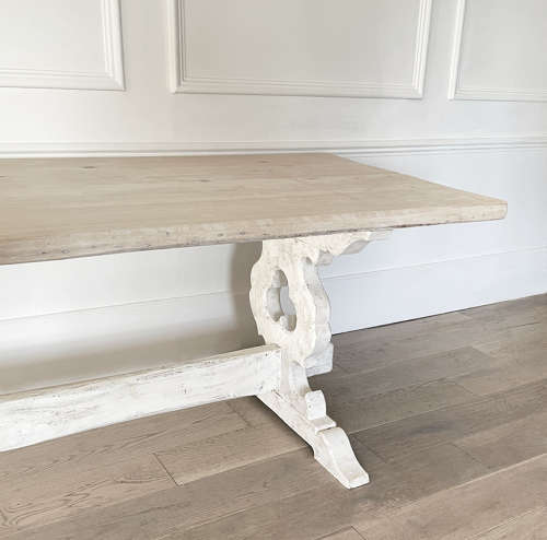 Swedish 20th c Stretcher Base Dining Table - c 1970