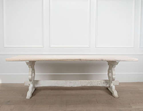 Swedish 20th c Stretcher Base Dining Table - c 1970