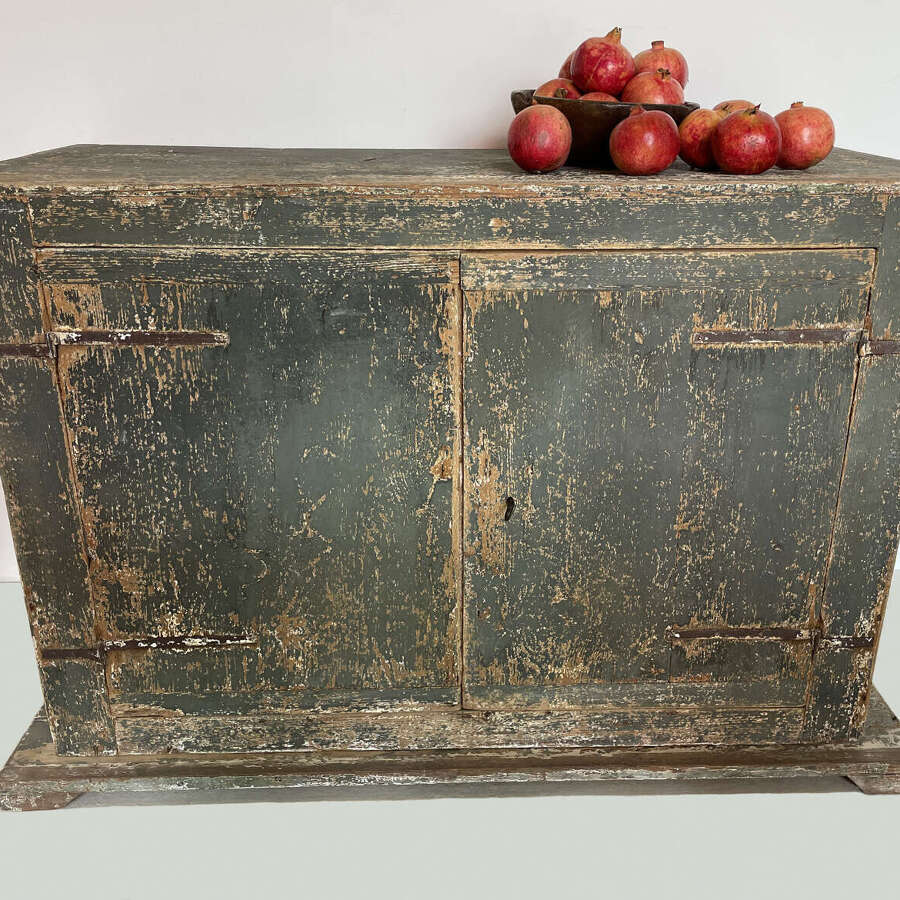 19th Century Italian Rustic Buffet with Original Grey Green Paint