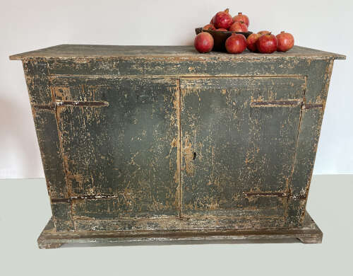 19th Century Italian Rustic Buffet with Original Grey Green Paint
