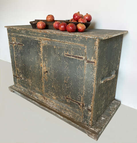 19th Century Italian Rustic Buffet with Original Grey Green Paint