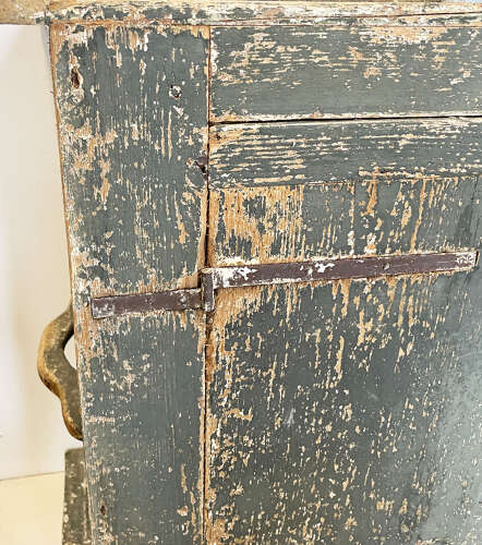 19th Century Italian Rustic Buffet with Original Grey Green Paint
