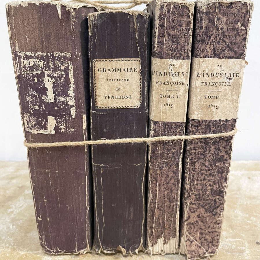 Bundle of 4 French 19th c Purple Books