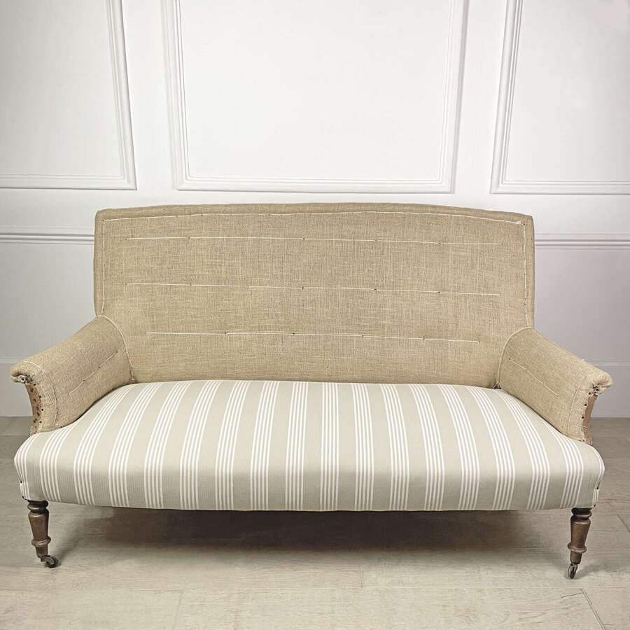 19th c French Sofa, 'Deconstructed' with Rolled Arms