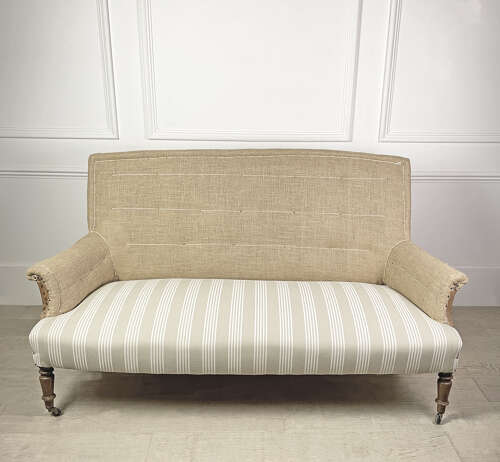 19th c French Sofa, 'Deconstructed' with Rolled Arms