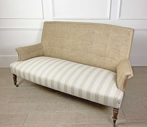 19th c French Sofa, 'Deconstructed' with Rolled Arms