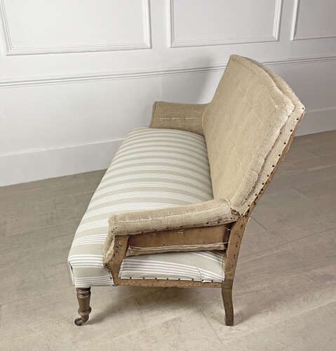 19th c French Sofa, 'Deconstructed' with Rolled Arms