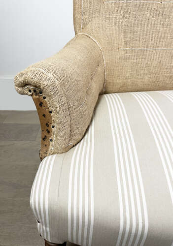 19th c French Sofa, 'Deconstructed' with Rolled Arms