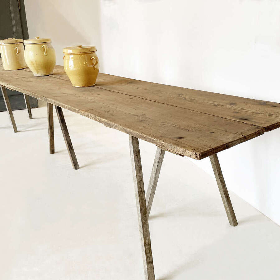 French long Pine 19th c 'Vendange' Table