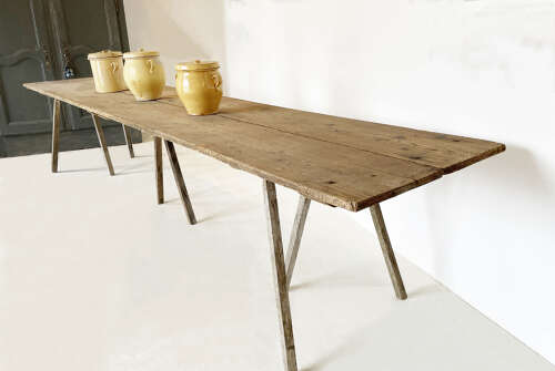 French long Pine 19th c 'Vendange' Table
