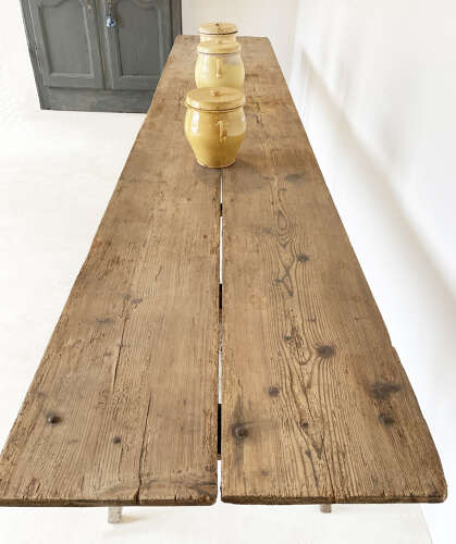 French long Pine 19th c 'Vendange' Table