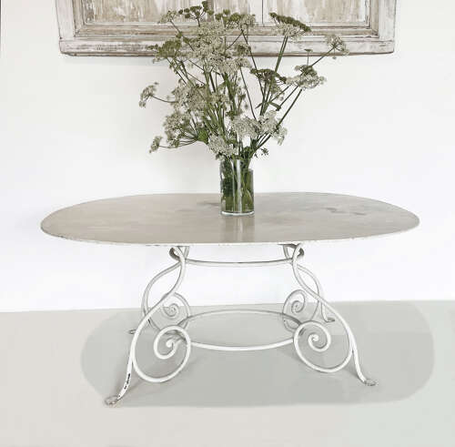 Large 19th Century French Oval Iron Table