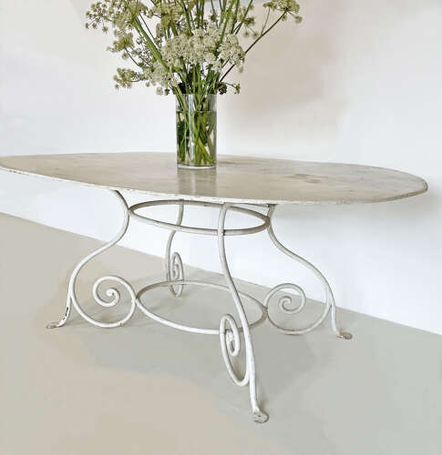 Large 19th Century French Oval Iron Table