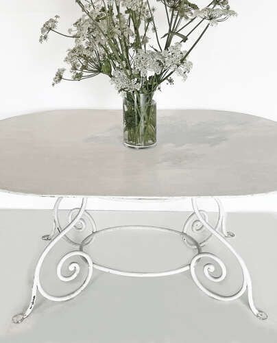 Large 19th Century French Oval Iron Table