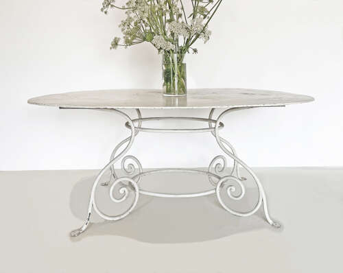 Large 19th Century French Oval Iron Table