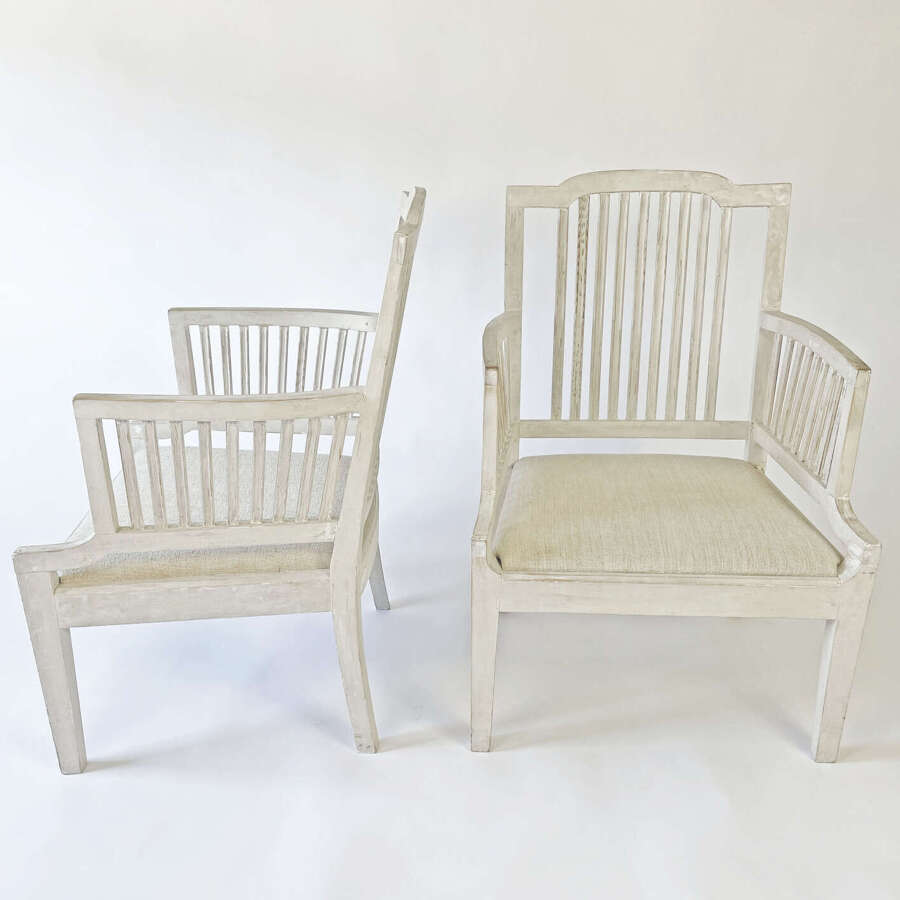 Pr. Swedish 20th c Slat-Back Armchairs - circa 1900