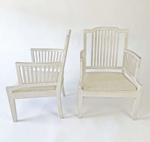 Pr. Swedish 20th c Slat-Back Armchairs - circa 1900