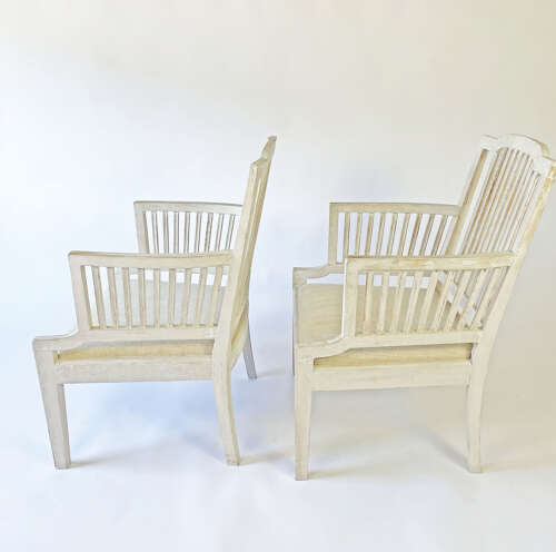 Pr. Swedish 20th c Slat-Back Armchairs - circa 1900